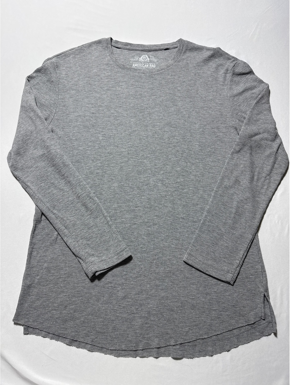 American Rag Cozy Gray Thermal Long Sleeve Shirt - Size L